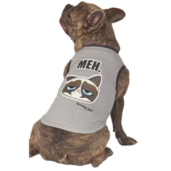 Grumpy Cat Meh Kinda Comfy Shirt Tee Dog LARGE NEW WITH TAGS - Picture 2 of 4